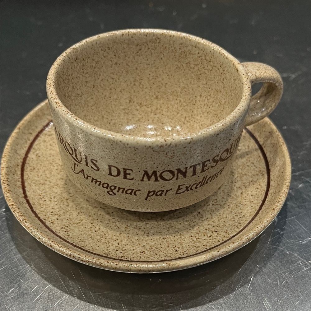 Marquis de Montesquiou Tan Espresso Cup and Saucer Set